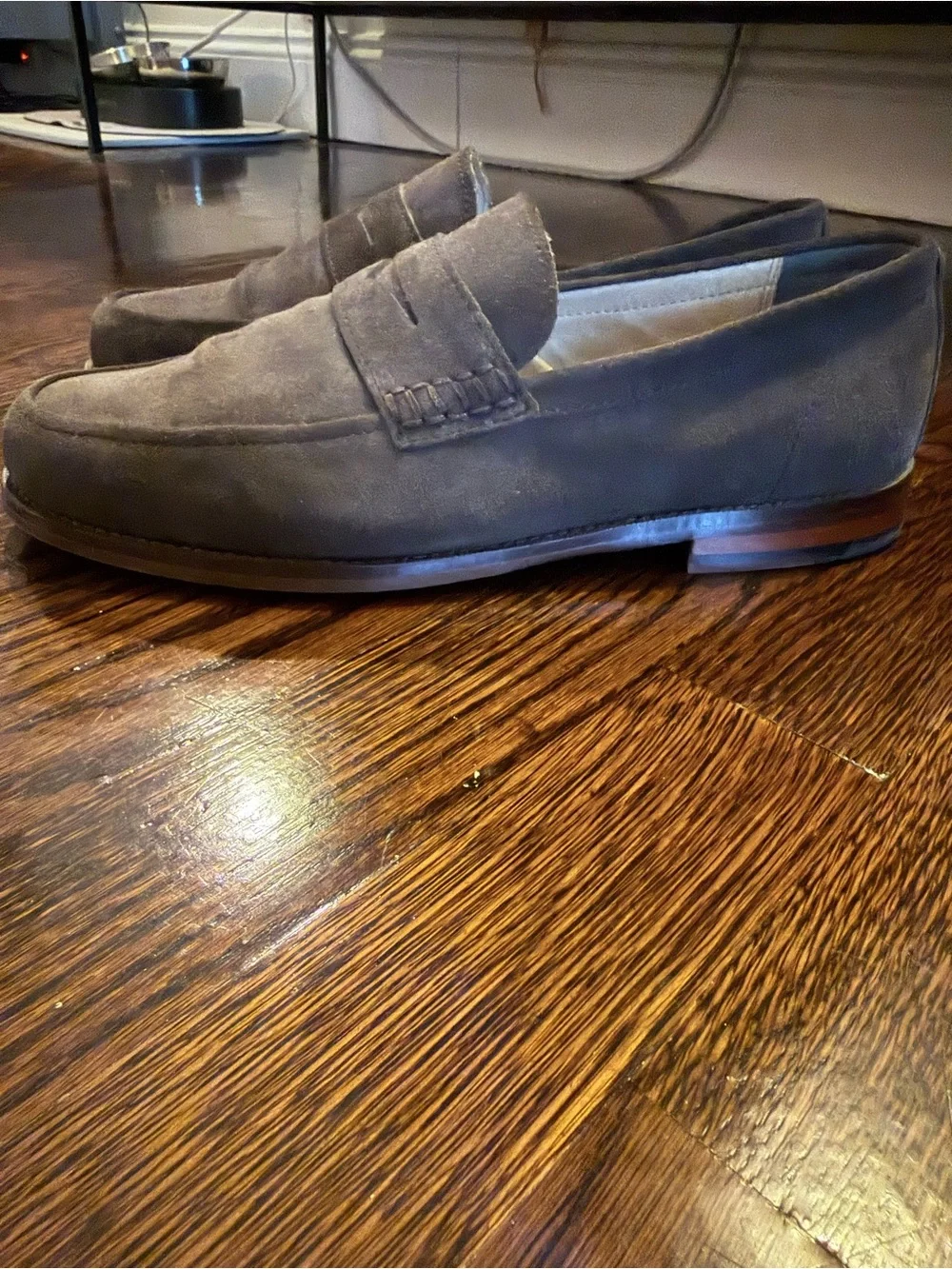 Banana Republic Suede Penny Loafers in Brown